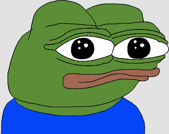 portrait of apu apustaja, a crudely drawn friendly frog